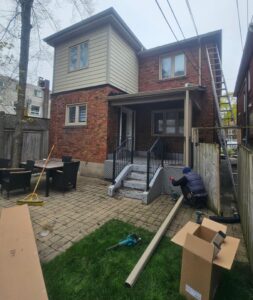downspout extension installation for drainage in Markham